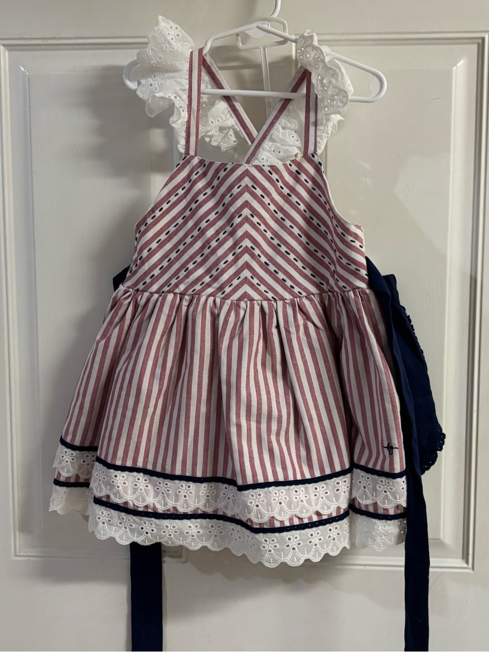 Size 7 Love & Grow Red/White/blue All American sleeveless Pinafore Set.  In EUC!